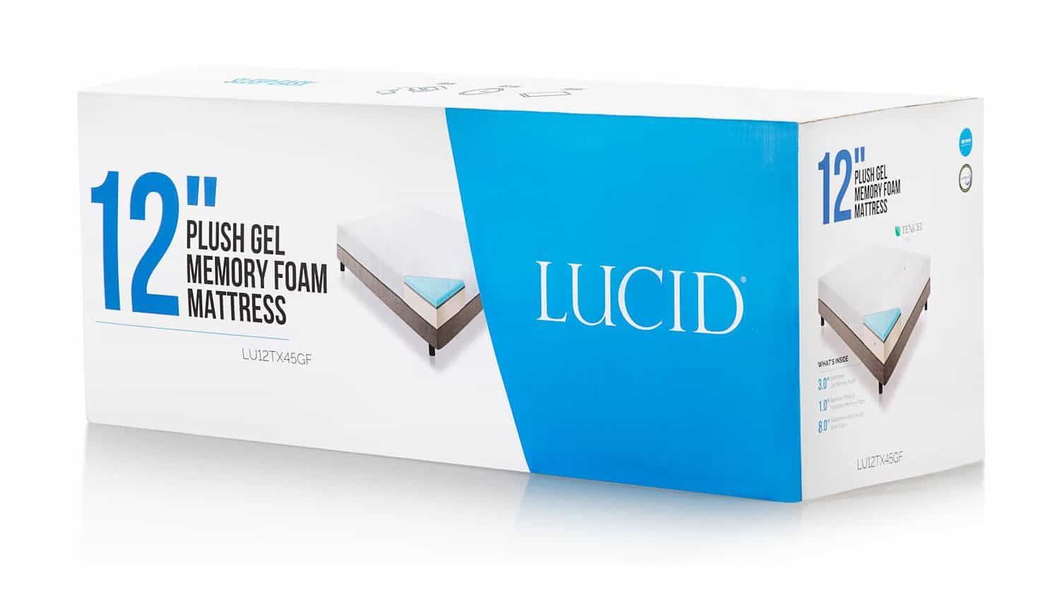 lucid 12 memory foam hybrid mattress