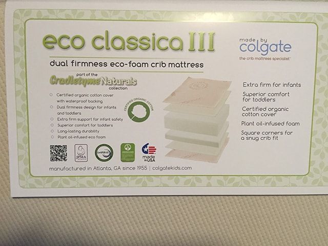colgate eco classica iii dual firmness crib mattress