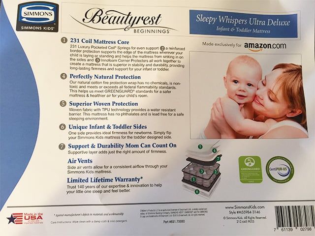 beauty sleep naturally infant & toddler mattress