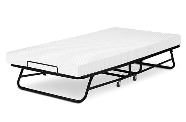 lucid rollaway folding guest bed with 4 inch memory foam mattress