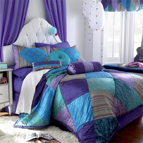 teal and purple patterns