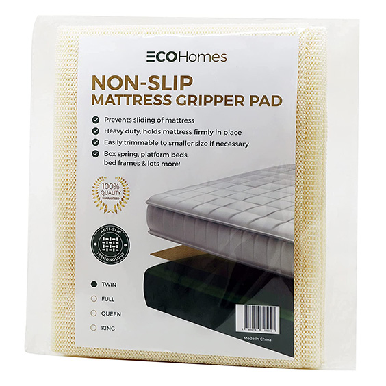 Gorilla Grip Original Slip Resistant Mattress Gripper Pad Twin Size Helps Stop Bed and Topper from Sliding Stopper Works on Sofa Futon and Couch Easy
